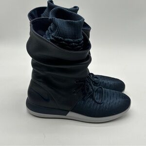 NEW Nike Roshe Two Flyknit Hi Womens 11 Winter Shoes Blue 861708-400 MSRP $225